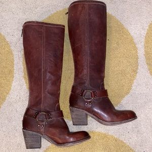 FRYE back zipper riding boots above calf length 6